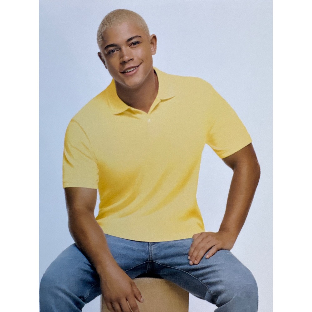 GAP Mens XL Pique Polo Shirt Yellow Classic Fit Stretch Cotton GP011729 NWT